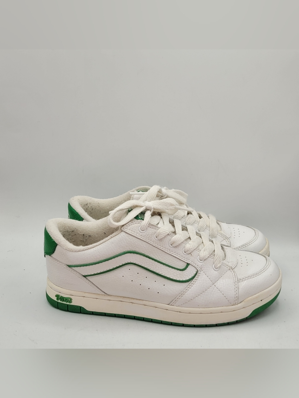 Vans Hylan Sneakers Size 9 ~ White And Green - Picture 15 of 16